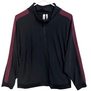 Z by Zella Womens Track Jacket Plus Size 3X Black Red Full Zip w/ Pockets